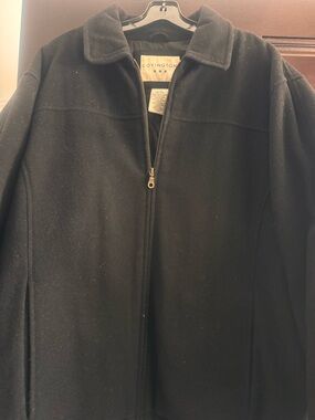 Covington Black Wool Zip Jacket with Gold-Tone Hardware